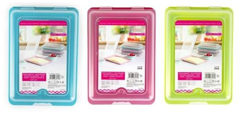 meberg PF40346_färgglad_x3 högkvalitativa skärlådor set med 3 pastell eller Färgglad korvlåda korvburk platsbesparande stapelbara lådor förvaringsburkar integrerat serveringsfat matförvaringsburk