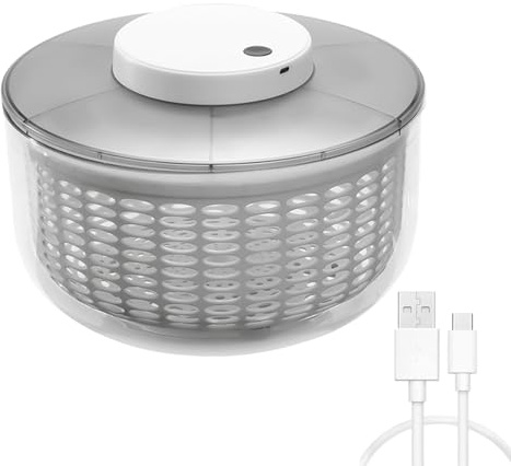 Essiccatore Elettrico per Insalata, Essiccatore per Lattuga Ricaricabile Tramite USB, Centrifuga per Verdure di Grande capacità da 6 Litri, Materiale di Sicurezza per Uso Alimentare