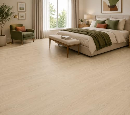 Luxury Click SPC Vinyl Flooring 100% Waterproof Bathroom Kitchen 1.74M² Packs (Packet Washed Oak)