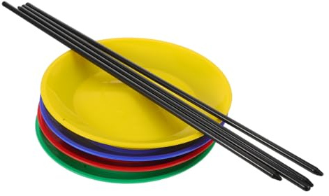 Parliky Juego de Platos con Palos de Mano de Plástico de Malabarismo Resistente y Estable para Principiantes y Actuaciones en Eventos al Aire Libre