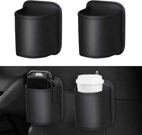 Getränkehalter Auto,2 Stück Auto Getränkehalter,Multifunktion 2 in 1 Flaschenhalter,Universeller Getränke Organizer,Clip-On Flaschenhalter mit Leder-Schutz,für Kaffeebecher Und Getränkedose