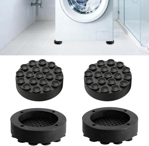 Lot de 4 Patins Anti-Vibration pour Machine à Laver, Pied Anti Vibration Machine a Laver, Tapis Anti-Dérapant Universel, Amortisseur en Silicone pour Lave-Linge, Sèche-Linge, Frigo