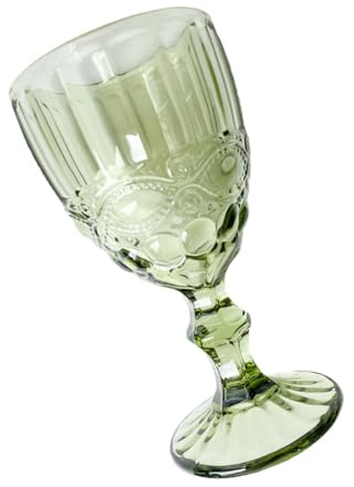 SEWACC Bicchiere da Vino Rosso in Vetro Goffrato Stile Europeo, Calice Vintage per Matrimoni e Occasioni Festive