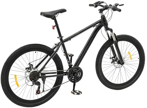 HUOMMGS 26 Zoll Mountainbike 21 Gänge Erwachsenefahrrad Upgraded Jungen Fahrrad & Mädchen Fahrrad Höhenverstellbar Mountainbike Kohlenstoffstahl Mountain Bike für Unterhaltung, Training