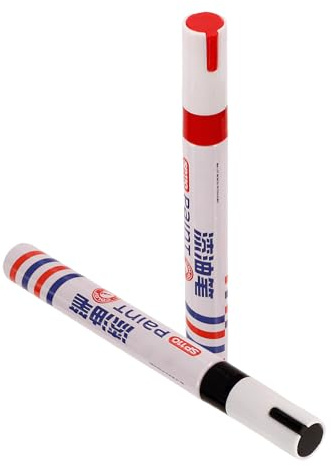 VILLCASE 2 Piezas Marcador de Escritura de Monumento Rojo y Negro Secado Rápido y Tinta Resistente para Reparar Inscripciones en Piedra y Superficies Lisas