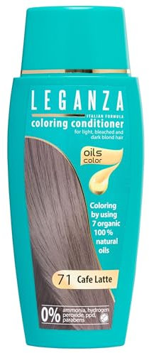 Leganza Natürliches Balsam Haarfärbemittel Farbe 71 Café Latte | Ammoniakfreies Haarfärbemittel | Angereichert mit 7 Natürlichen Ölen | 150 ml