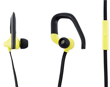 aiino - Auricolari Go Sport I Archetto Ergonomico I Microfono Integrato I Compatibilità Universale I per Gli Sportivi I Massima Stabilità - Giallo