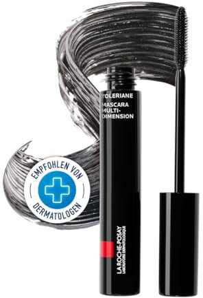 La Roche-Posay Toleriane Mascara Multi-Dimensions, Schützender und nicht-irritierender Mascara, Mit Arginin, Für mehr Fülle und definierte Wimpern, Bis zu 16 Stunden Halt, Farbe: Schwarz, 50 ml