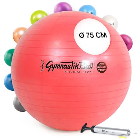 Pezzi Ball Maxafe 75 cm rot inkl. Original Pezziball-Pumpe Gymnastikball Sitzball