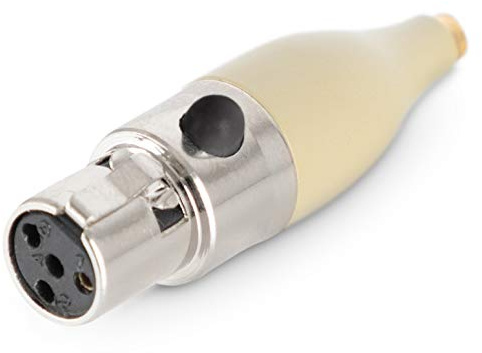 Pronomic Funk-Adapter L6, Adapter L6 für EA-Serie Mikrofone von Pronomic | Kompatibel zu Shure/Mipro/EV/JTS Funksystemen, Mini-XLR 4-polig, Schraubbarer Kontakt, Farbe: beige, Mipro