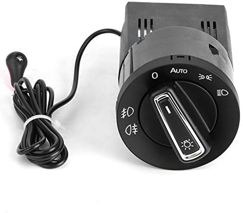 MK4 Lichtschalter Mit Sensor, Akozon Auto Scheinwerfer Steuerschalter, Auto Lichtschalter Scheinwerferschalter Nebelscheinwerfer Hauptlicht Licht Schalter 1C0941531 für MK4/B5/Seat