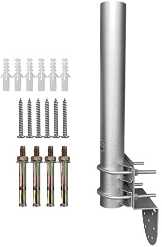 WiTi Antenna Pole Mount Bracket 12 with 2 U-Bolts, Wireless WiFi Bridge Attic Roof Outside Wall Mounting Holder, Universal Mounting Poles for Home Outside Antennas, Access Point