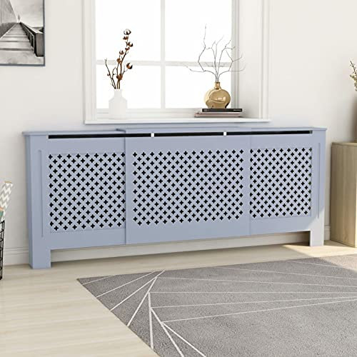 Catherinol MDF Heizkörperverkleidung, Heizungsverkleidung, Heizungsrohr Abdeckung, Verkleidung Heizkörper, Heizungsabdeckung, Verkleidung Heizung, Entlüftungsbox Für Heizkörper, Grau 205 cm