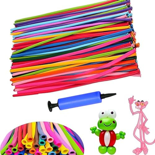Modellabili Palloncini,100PCS Magici Palloncini Lattice con Pompa di grandi dimensioni per Feste Palloncino lungo,Compleano Decorazioni,Matrimonio,Anniversari