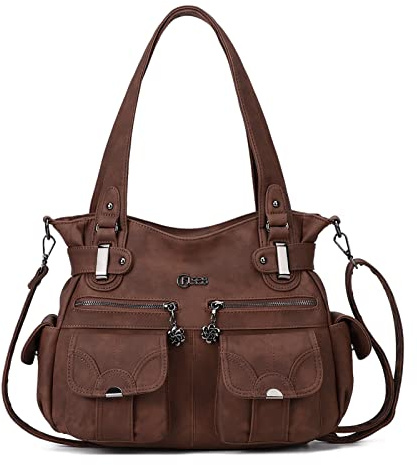 KL928 Handtasche Damen Umhängetaschen große Damenhandtasche Schultertasche gemacht aus PU Leder Kunstleder Elegant Damen Tasche für Büro Schule Einkauf mit vielen fächern