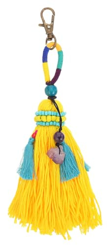 HOMSFOU Bohemian-Quasten-Schlüsselanhänger, Tasche, Schlüsselanhänger, Handtaschen, Anhänger, Geldbörse, Quasten, Ringe