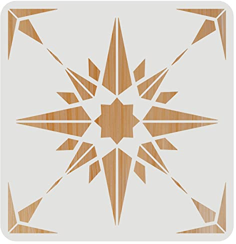 FINGERINSPIRE Stern Fliesenschablone 30x30cm Wiederverwendbare Davidstern Musterschablone Fliesenschablone zum Zeichnen Geometrische Sternschablone zum Malen auf Fliesen Wänden Möbeln und Papier