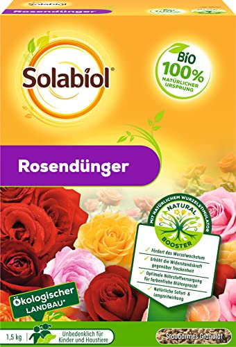 Solabiol Rosendünger mit Wurzelstimulator für gesunde Wurzeln und langanhaltende Blütenpracht, 1,5 kg