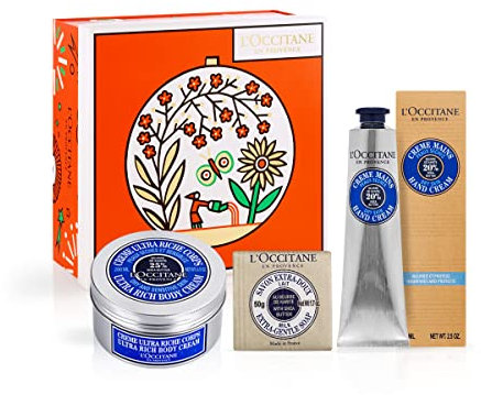 L'OCCITANE - Körperpflege-Set Senteur Karité - Schönheitsprodukte mit 1 Ultra-Riche Körpercreme 200ml, Handcreme 75ml und Seife Verveine 50g., Blau, 200 ml (1er Pack)(set)