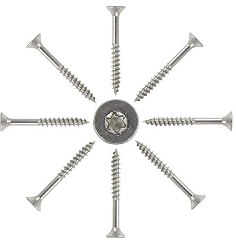 100 Stück Spanplattenschrauben aus Edelstahl mit Senkkopf (Teilgewinde) 5,0 x 60 mm TX25 - Holzschrauben Universalschrauben Edelstahlschrauben Flachkopf TORX I DIOS24®