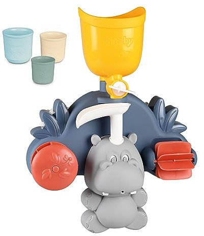Little Smoby - Hippo Badewannenspielzeug ab 1 Jahr - Wasserspielzeug mit Spritzfunktion, Bechern und Saugnäpfen für die Badewanne, Badespielzeug für Babys und Kinder ab 12 Monate