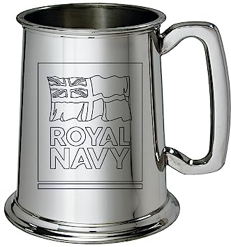 Wentworth Pewter – Royal Navy 1 Pint Pewter Tankard – Classic British Military Beer Mug – Gift for Sailors & Veterans