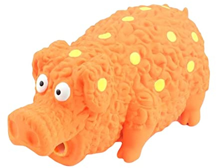 Tioheam Grunzendes Schwein Hundespielzeug,Grunting Hundespielzeug, das grunzt für kleine mittelgroße Hunde - Dauerhaftes Gummi-Schwein-Quietscher-Hundewelpen-Kauspielzeug, interaktives