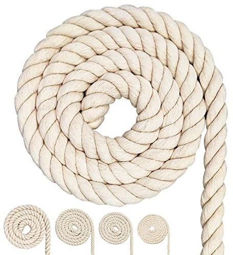 Forbell Cordón de algodón, cuerda de hilo de macramé, muchos tamaños, cuerda de algodón para manualidades, regalos (30 mm (5 m)