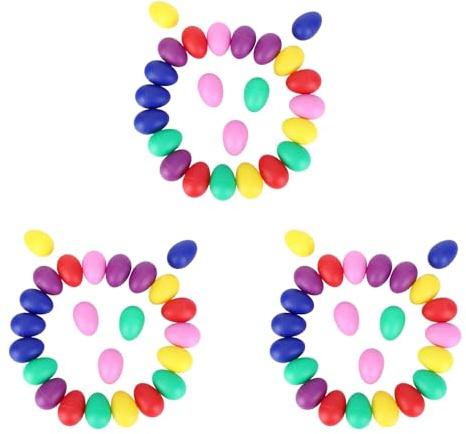 Tyatocepy 72 Stücke Ei Shaker Set Ostereier Maracas Eier Musikalische Eier Kunststoff Eier für Ostern Party Favors Party Zubehör Musikspielzeug, 6 Farben