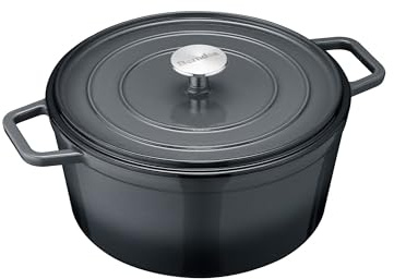 Berndes b.iron grey Schmortopf aus Gusseisen 2 m 26 cm mit Deckel
