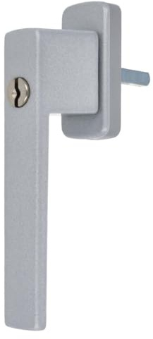 Aluminium Fenstergriff Quadrat abschließbar, Farbe:Silber, Stiftlänge:40mm