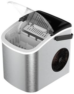 UXHRILSV Ice Making Machine, Outdoor Household Small Countertop Ice Maker, Low Power Mini Fully Automatic Intelligent Ice Making Machine, Bullet Ice Cubes Maker with Ice Shovel