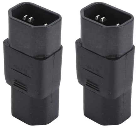 2 Stück IEC320-Stecker C14 auf Buchse C21 Steckdosenadapter, IEC320 C14 auf C21 AC-Netzteil-Konverter, 10–15 A 125–250 V Netzstecker-Adapter für USV-Power-PDU-Server