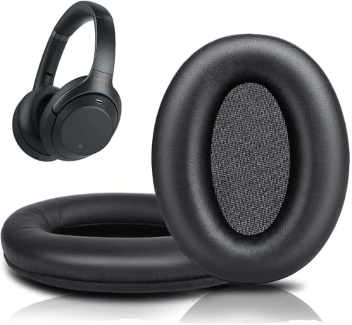 Replacement Earpads for Sony WH-1000XM3(WH1000XM3) Over-Ear Headphones,Compatitable with Sony WH-1000XM3 Noise Cancelling Headphone Luxury Soft Leather Memory Foam Black