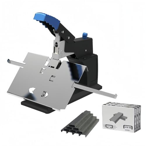 YZCHAIN Agrafeuse robuste double mode, 1000 agrafes 23/6, agrafage plat et selle, grande capacité, bureau et imprimerie