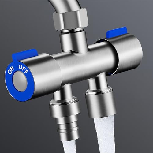 HONPHIER Valvola ad Angolo da G1/2 Valvola Angolare Valvola ad Angolo Doppio Rubinetto Lavatrice Per Bagno, WC, Lavabo, Cucina (Femmina)