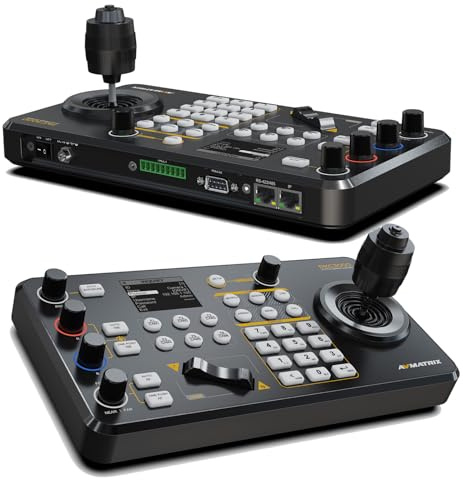 AVMATRIX PKC3000 IP & Serial PTZ-Kamera-Controller PTZ Controller mit 4D Joystick, 2.2 LCD Bildschirm, Visca PELCO D/P RS232 RS485 PoE IP PTZ Controller für Kirche, Bildung vMix OBS Live Streaming