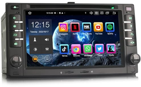 Erisin 6.2 Pulgadas 8-núcleo 4GB+64GB Android 14 Radio Coche Bluetooth GPS Navegación para Kia Sorento Cerato Sportage Optima Magentis Carens Carplay Android Auto Dab+ DSP WiFi FM RDS OBD2 USB DVD