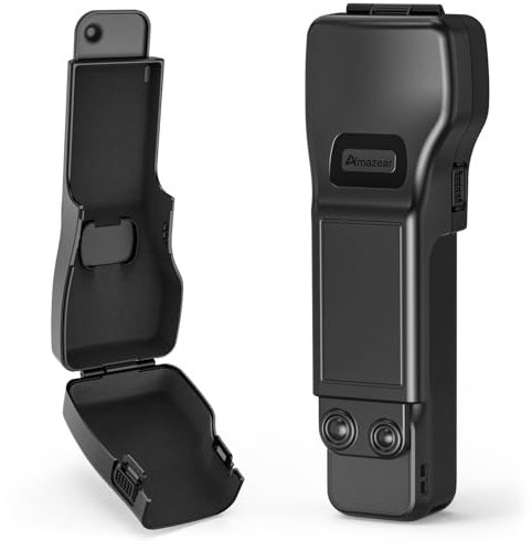 Amazear Pocket 3 Schutzhülle, Gimbal-Objektivschutzabdeckung für DJI Osmo Pocket 3 Zubehör, DJI Pocket3 Kamerakappe Bildschirmlinsenschutz weiche Innenseite Harte Hülle. (Schwarz)