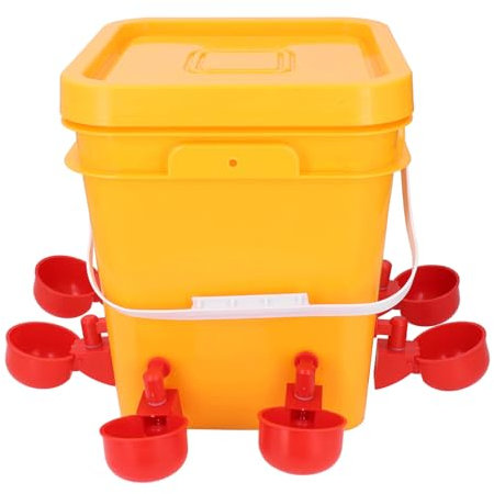 Automatisches Hühnertränke-Set, selbstauffüllender Geflügeltränkespender mit geringem Verschütten, Eimer mit großem Fassungsvermögen, konstante Wasserversorgung für Hühner, Vögel, (-2114240005312)
