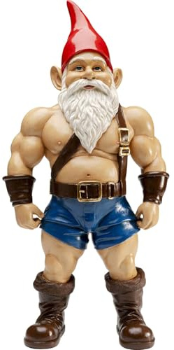 Kare Design Deko Figur Zwerg Muscle, Mehrfarbig, XL, Deko Objekt, Wohnaccessoires, Zwerg mit Muskeln, stehend, 60x30x16 cm | Dekofigur, Skulptur, Dekoobjekt, elegant, modernes Design, als Wohnaccessoire, Wohnzimmer