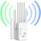 Répéteur WiFi, Puissant répéteur WiFi sans Fil, amplificateur WiFi, 2 Ports LAN avec 6 antennes, répéteur WiFi pour la Maison et Le Bureau/AP All Internet Box amplificateur WiFi Répéteur