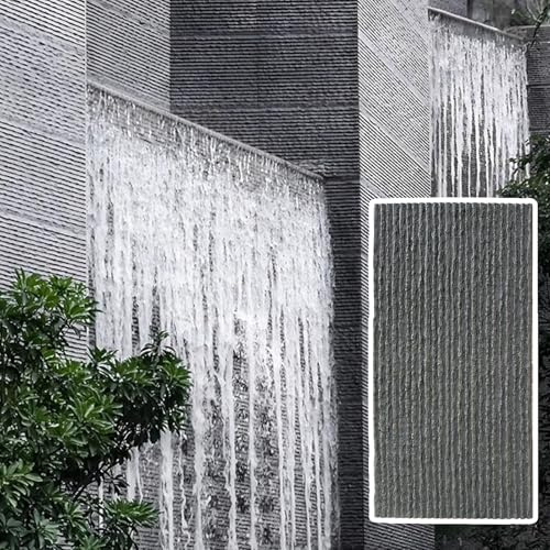 Panneau Mural Pu Imperméable à L'eau Panneau Mural Decoratif Intérieur Extérieur, Salle de Jeux en Fausse Pierre Panneaux Muraux en Carreaux Texture Cannelée, Lambris 3d pour L'aménagement Paysager(Da