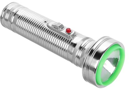 LIFKOME Lampe Torche Vintage en Aluminium Argenté, Lot de 2 Pièces | Style Rétro Classique, Portable Piles, Décoration Intérieure et Folklorique