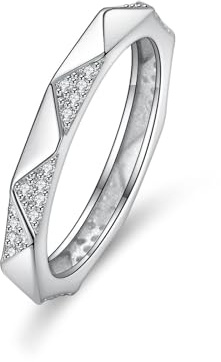 Whoiy Platin Ring Damen 950, Hochzeitsring Echtgold Ehering Ewigkeit mit Diamant für Frauen Gr. 61 (19.4)