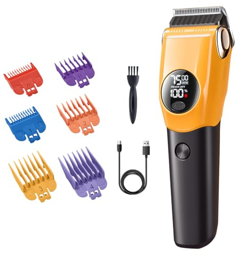 Tosatrice Per Toelettatura Cani Ricaricabile a 3 Velocità con Display LCD