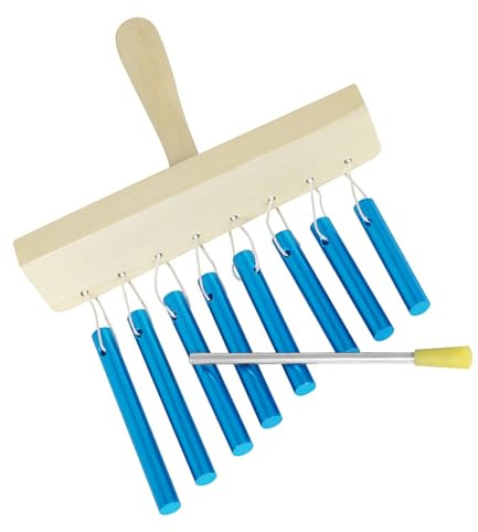 8 Röhrenwinde, Glockenspiel, Instrument, professionelle Musik, Holzstruktur, geeignet für klare Melodien, Resonanz, Handgerät mit Stab