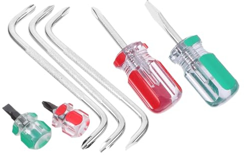 MAGICLULU Jeu de Tournevis et Cruciforme Z Magnétique en Acier Chrome-vanadium, Tournevis Plat Coudé 90° Kit 1 Set pour Espaces Restreints