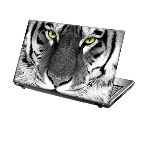 Autocollant de TaylorHe Skins pour ordinateur portable 15,6 - En vinyle - Motifs colorés et effet cuir Tiger Face
