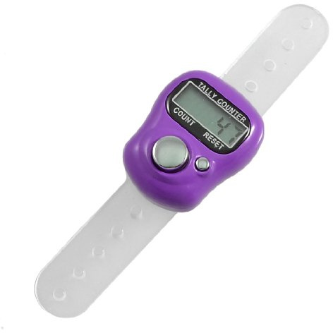 uxcell Purple Case Resettable 5 Digit LCD Electronic Finger Counter Hand Tally